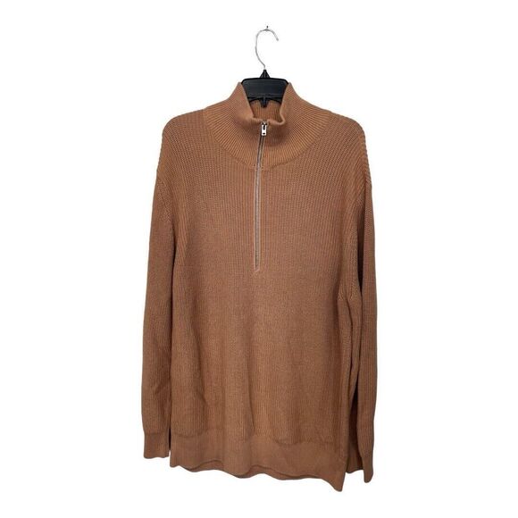 NWT Closed | European Designed Men's Zip up Sweater Ribbed in Brown/Tan XL - Picture 1 of 8